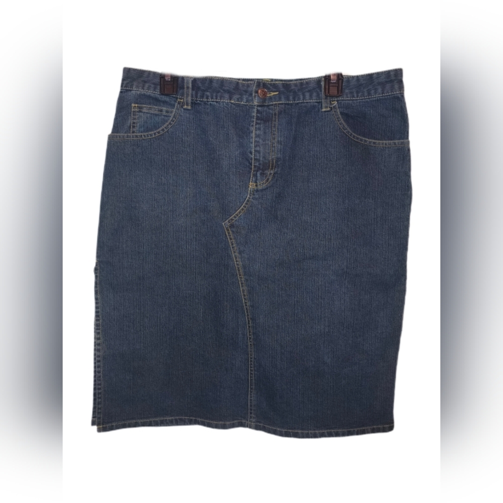 Y2k Old Navy Blue Jeans Stretch Jean Skirt Size 14